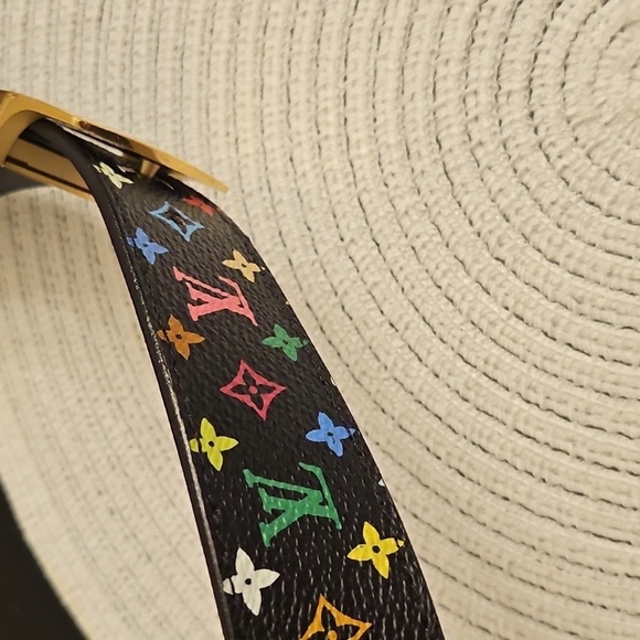 🔴SOLD🔴.           Rare Murakami Louis Vuitton Multicolor Belt with Gold Buckle - Picture 12 of 15